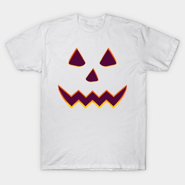 Halloween pumpkin smiley face T-Shirt by Salma Ismail